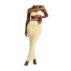 NEW DORCAS ivory reign maxi two piece in lemon